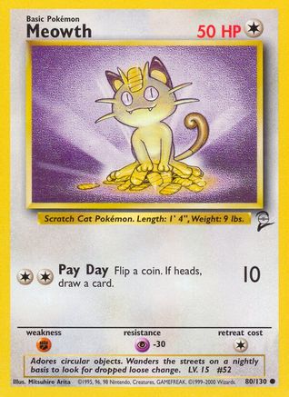 Meowth (80/130) [Base Set 2] - Trinity Hobby