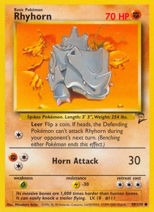 Rhyhorn (90/130) [Base Set 2] - Trinity Hobby