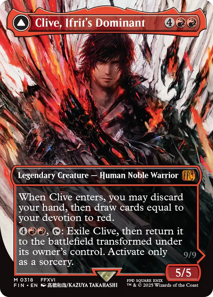 Clive, Ifrit's Dominant // Ifrit, Warden of Inferno  (FIN-318) - [FINAL FANTASY]: (enchantment) (Borderless) - Trinity Hobby