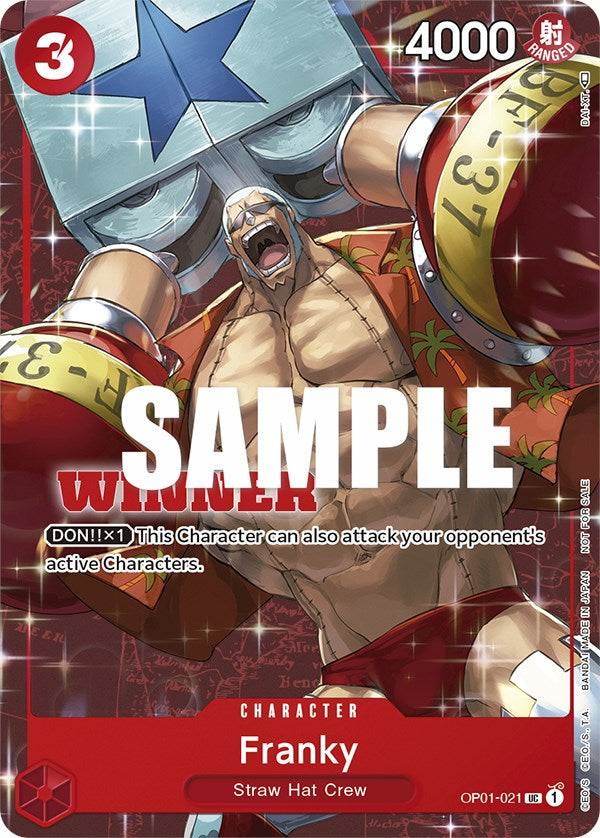 Franky (Tournament Pack Vol. 2) [Winner] (OP01-021) - [One Piece Promotion Cards] - Trinity Hobby
