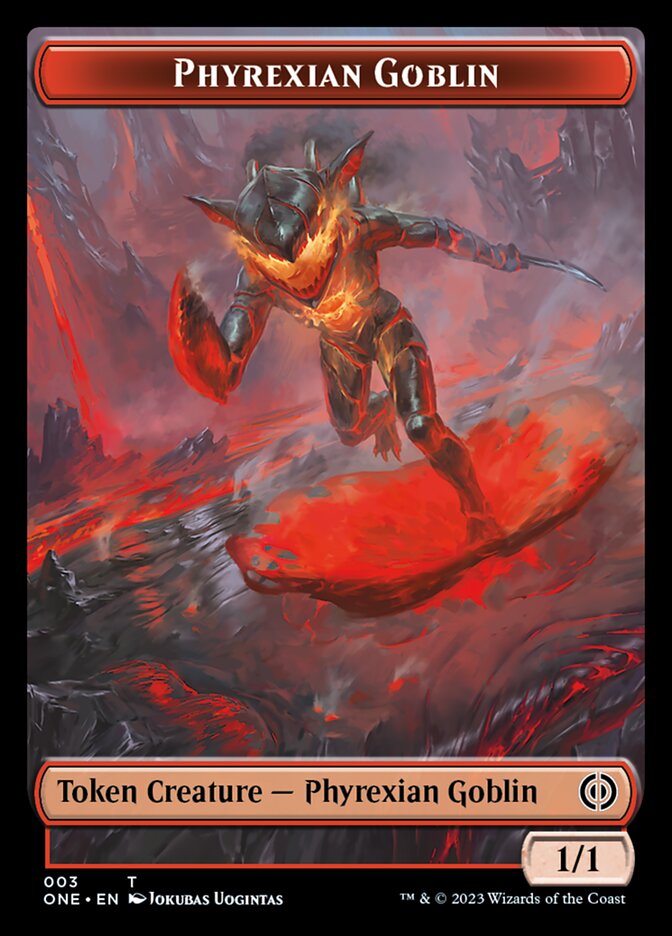Phyrexian Mite (011) // Phyrexian Goblin Double-Sided Token [Phyrexia: All Will Be One Tokens] - Trinity Hobby