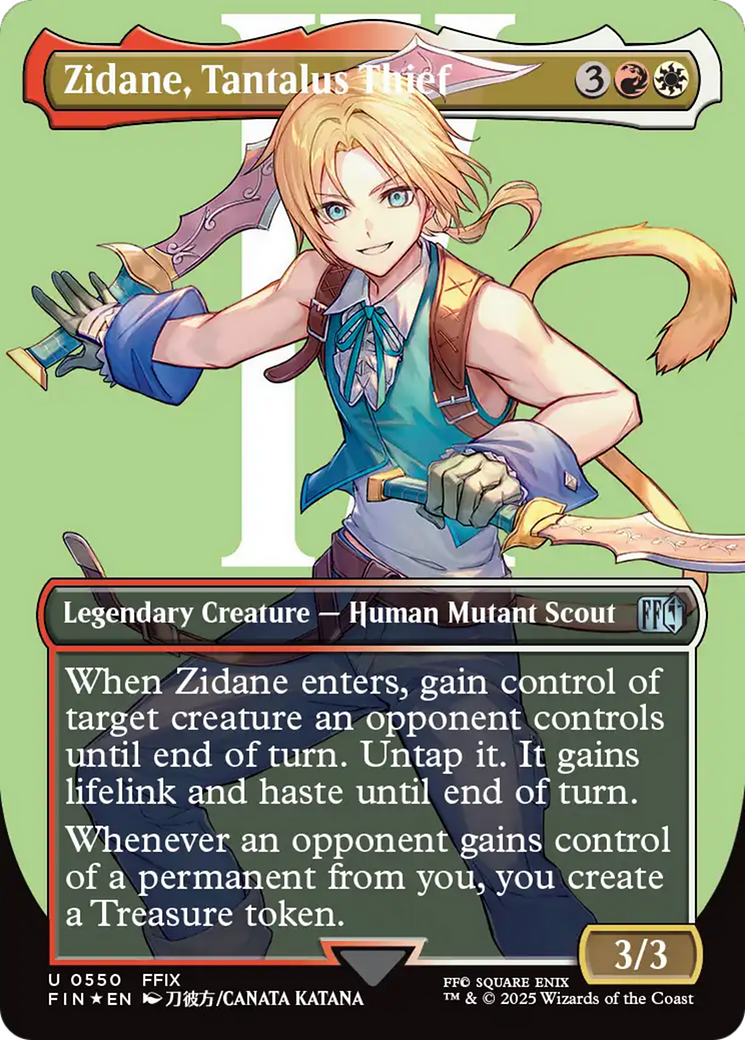 Zidane, Tantalus Thief  [Foil]  (FIN-550) - [FINAL FANTASY] (Borderless) - Trinity Hobby