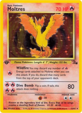 Moltres (12/62) [Fossil 1st Edition] - Trinity Hobby