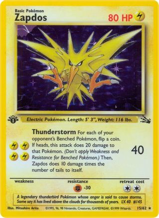 Zapdos (15/62) [Fossil Unlimited] - Trinity Hobby