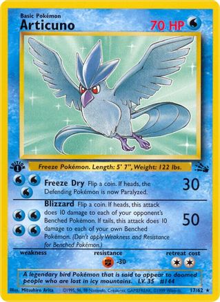 Articuno (17/62) [Fossil 1st Edition] - Trinity Hobby