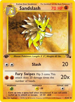 Sandslash (41/62) [Fossil 1st Edition] - Trinity Hobby