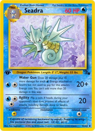 Seadra (42/62) [Fossil 1st Edition] - Trinity Hobby