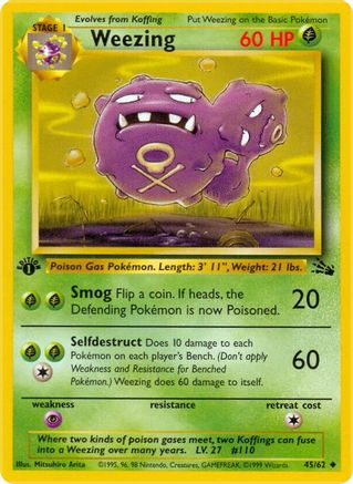Weezing (45/62) [Fossil 1st Edition] - Trinity Hobby