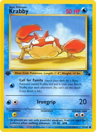 Krabby (51/62) [Fossil 1st Edition] - Trinity Hobby