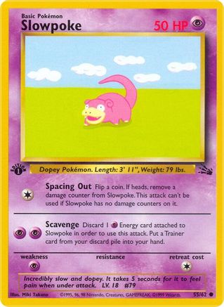 Slowpoke (55/62) [Fossil 1st Edition] - Trinity Hobby