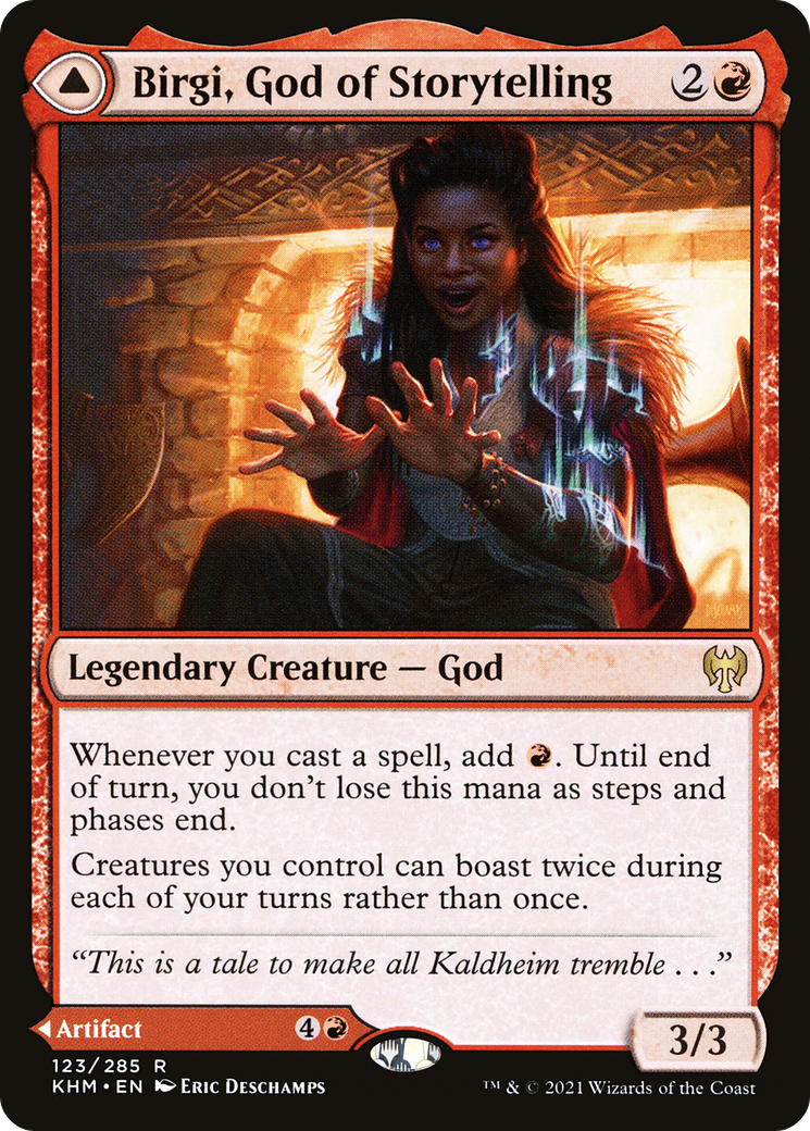 Birgi, God of Storytelling // Harnfel, Horn of Bounty [Kaldheim] - Trinity Hobby