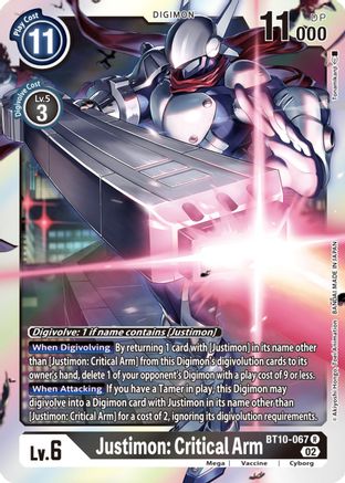 Justimon: Critical Arm [BT10-067] [Xros Encounter] - Trinity Hobby