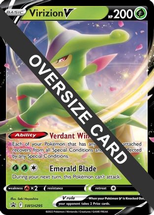 Virizion V (SWSH295) (Jumbo Card) [Sword & Shield: Black Star Promos] - Trinity Hobby
