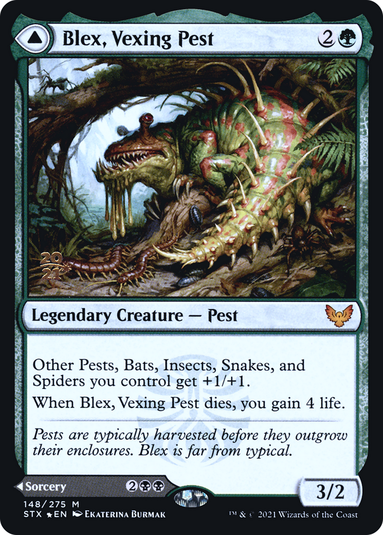 Blex, Vexing Pest // Search for Blex [Strixhaven: School of Mages Prerelease Promos] - Trinity Hobby