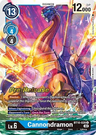 Cannondramon [BT10-028] [Xros Encounter Pre-Release Cards] - Trinity Hobby