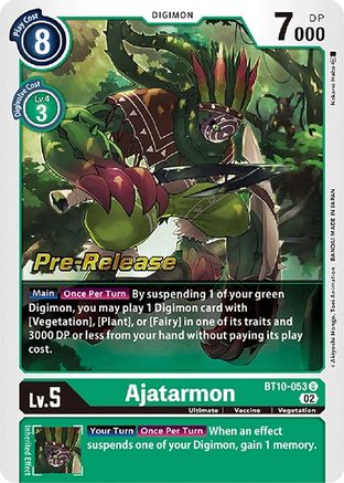 Ajatarmon [BT10-053] [Xros Encounter Pre-Release Cards] - Trinity Hobby