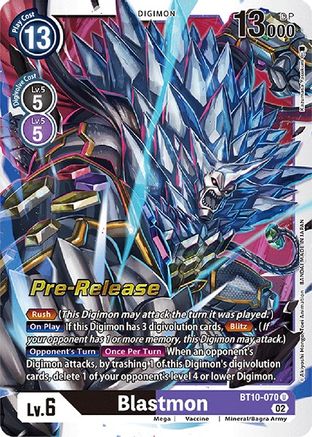 Blastmon [BT10-070] [Xros Encounter Pre-Release Cards] - Trinity Hobby