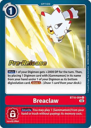 Breaclaw [BT10-094] [Xros Encounter Pre-Release Cards] - Trinity Hobby