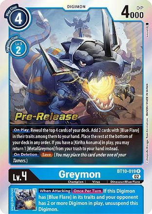 Greymon [BT10-019] [Xros Encounter Pre-Release Cards] - Trinity Hobby