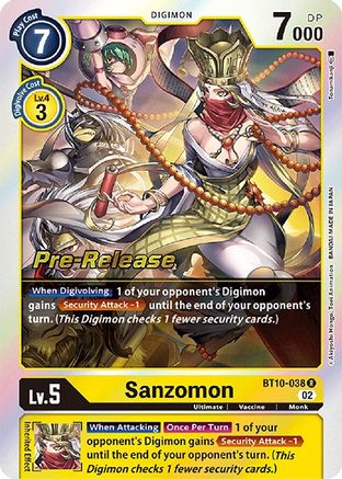 Sanzomon (BT10-038) - [Xros Encounter Pre-Release Cards] Foil