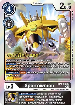 Sparrowmon [BT10-060] [Xros Encounter Pre-Release Cards] - Trinity Hobby