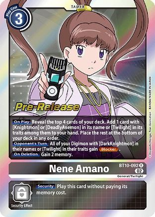 Nene Amano [BT10-092] [Cartes pré-lancement Xros Encounter] 