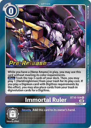 Immortal Ruler [BT10-104] [Cartes pré-lancement Xros Encounter] 