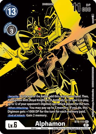 Alphamon [BT6-111] (Alternate Art) (Gold) [Double Diamond Promos] - Trinity Hobby