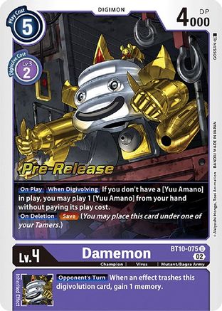 Damemon (BT10-075) - [Xros Encounter Pre-Release Cards]