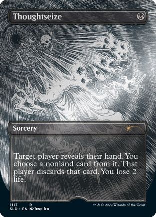 Thoughtseize (Borderless) (Foil Etched) (SLD-1117) - [Secret Lair Drop Series] Foil - Trinity Hobby