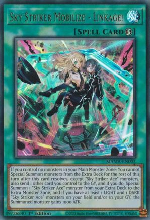 Sky Striker Mobilize - Linkage! [MAMA-EN003] Ultra Rare - Trinity Hobby