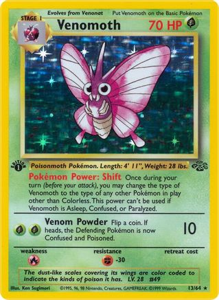 Venomoth (13/64) [Jungle 1st Edition] - Trinity Hobby