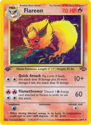 Flareon (3/64) [Jungle 1st Edition] - Trinity Hobby