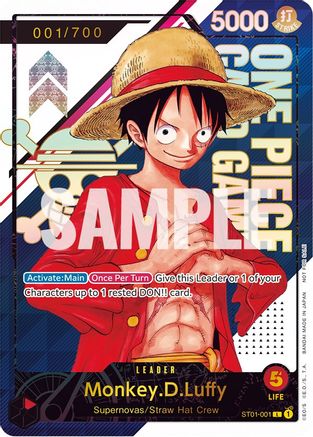 Monkey.D.Luffy - ST01-001 [Serial Number] (ST01-001) - [One Piece Promotion Cards] Foil - Trinity Hobby