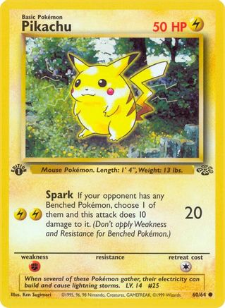 Pikachu (60/64) [Jungle 1st Edition] - Trinity Hobby