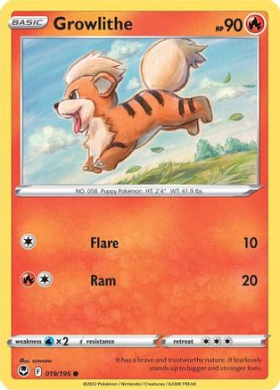 Growlithe (019/195) [Sword & Shield: Silver Tempest] - Trinity Hobby