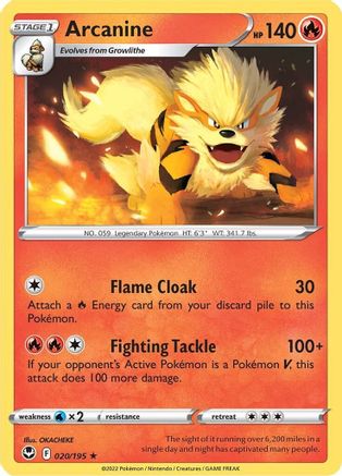 Arcanine (020/195) [Sword & Shield: Silver Tempest] - Trinity Hobby