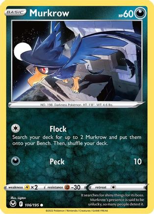 Murkrow (106/195) [Sword & Shield: Silver Tempest] - Trinity Hobby