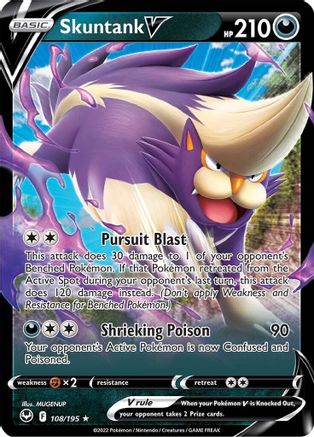 Skuntank V (108/195) [Sword & Shield: Silver Tempest] - Trinity Hobby