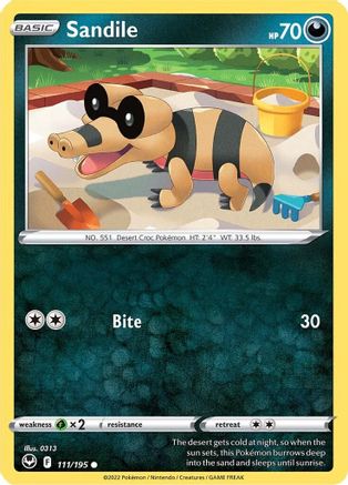 Sandile (111/195) [Sword & Shield: Silver Tempest] - Trinity Hobby