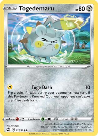 Togedemaru (127/195) [Sword & Shield: Silver Tempest] - Trinity Hobby