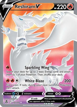 Reshiram V (172/195) [Sword & Shield: Silver Tempest] - Trinity Hobby