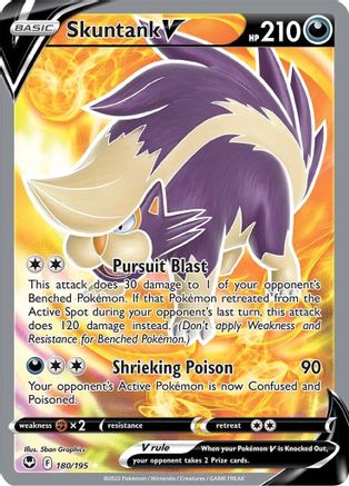 Skuntank V (180/195) [Sword & Shield: Silver Tempest] - Trinity Hobby