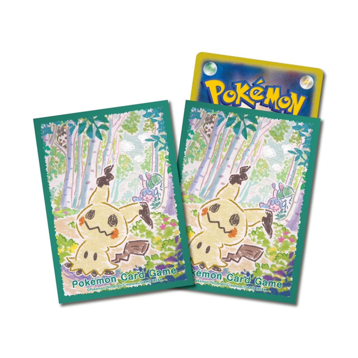 Card Sleeves - Crayon Mimikyu Green (64-Pack) (Pokemon Center Japan Exclusive)