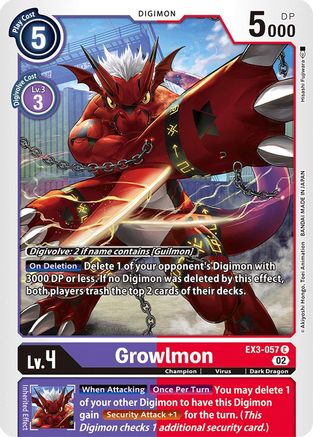 Growlmon [EX3-057] [Draconic Roar] - Trinity Hobby