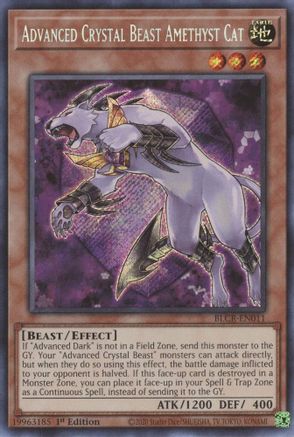 Advanced Crystal Beast Amethyst Cat [BLCR-EN011] Secret Rare - Trinity Hobby