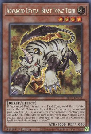 Advanced Crystal Beast Topaz Tiger [BLCR-EN013] Secret Rare - Trinity Hobby