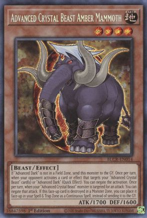 Advanced Crystal Beast Amber Mammoth [BLCR-EN014] Secret Rare - Trinity Hobby