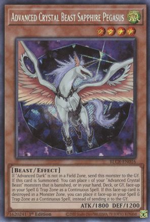 Advanced Crystal Beast Sapphire Pegasus [BLCR-EN016] Secret Rare - Trinity Hobby