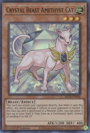 Crystal Beast Amethyst Cat [BLCR-EN048] Ultra Rare - Trinity Hobby